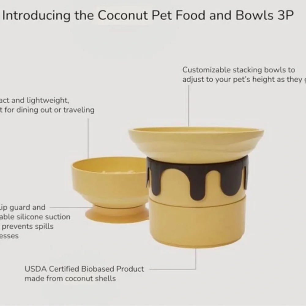 Coconut pet friendly ceramic food/water bowls